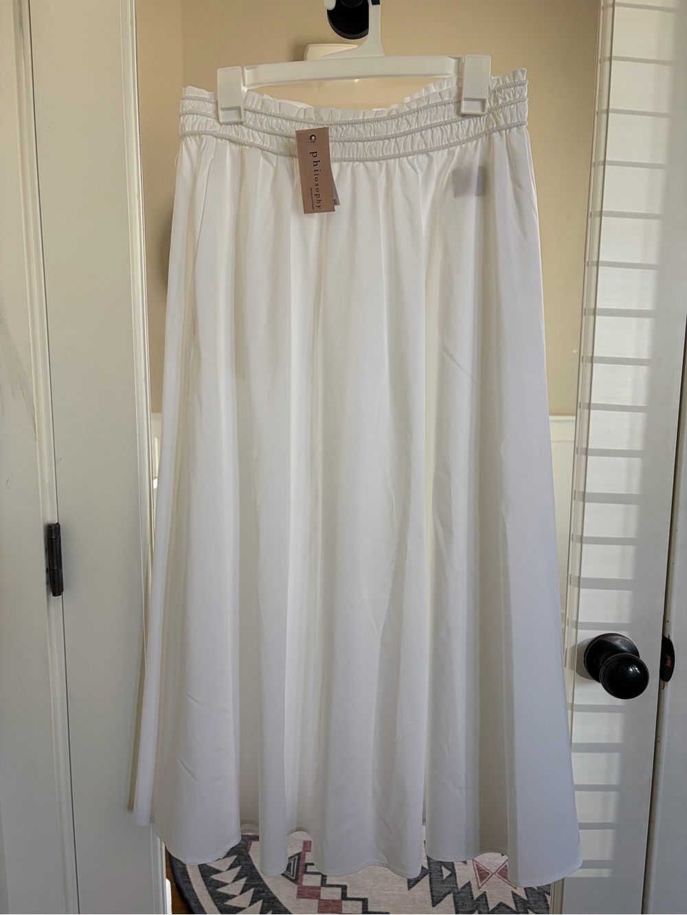 Philosophy Crisp White Elastic-Waist Maxi Skirt